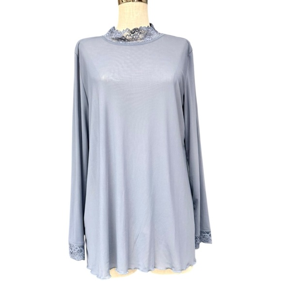 LOGO Layers by Lori Goldstein Sheer Mesh TurtleNeck Lace Trim Top Bundle 3-Pack - Picture 13 of 17